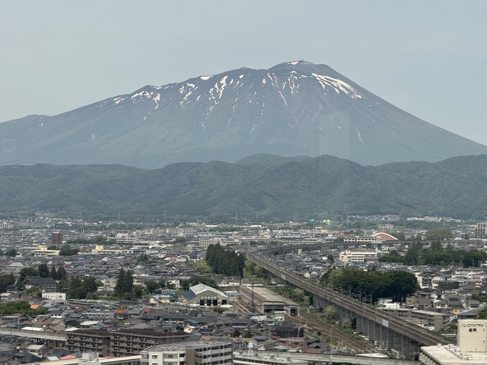 Mount Iwate as seen from the top floor of the Malios building.
