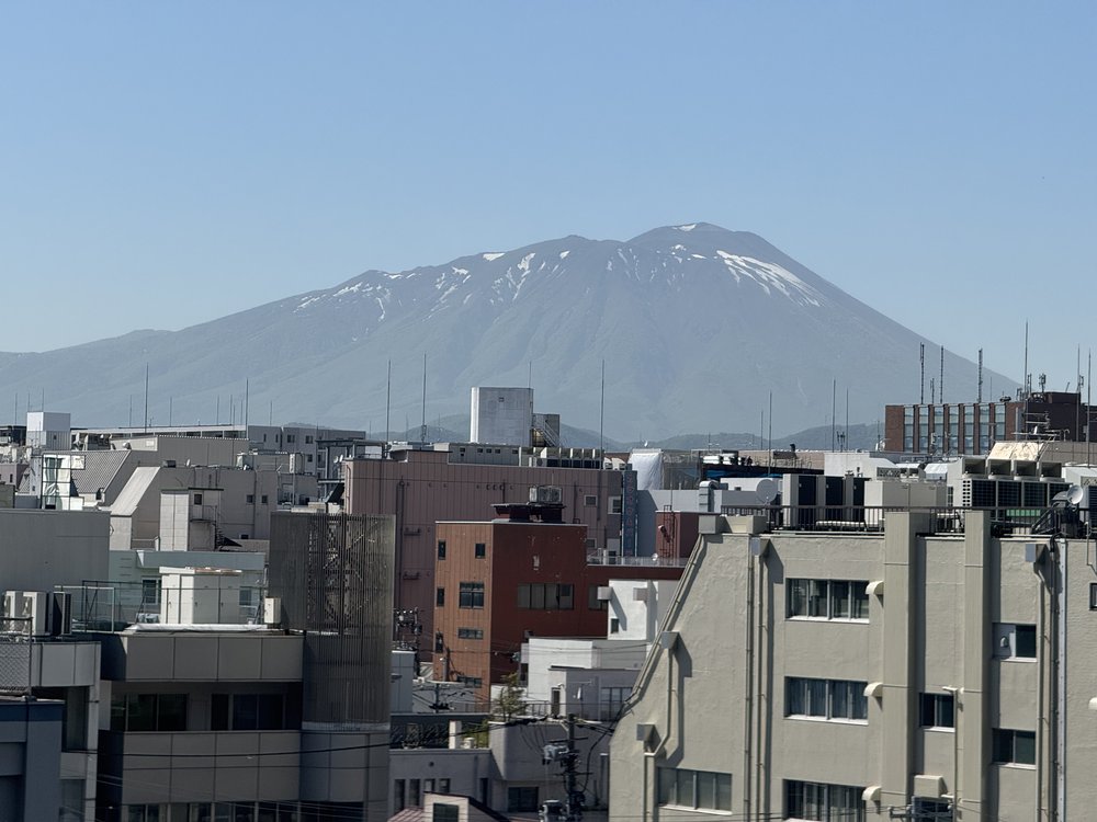 Mount Iwate as seen from Morioka's ruined castle.